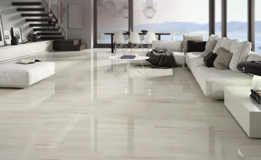 Modern tile flooring in Central Texas living room